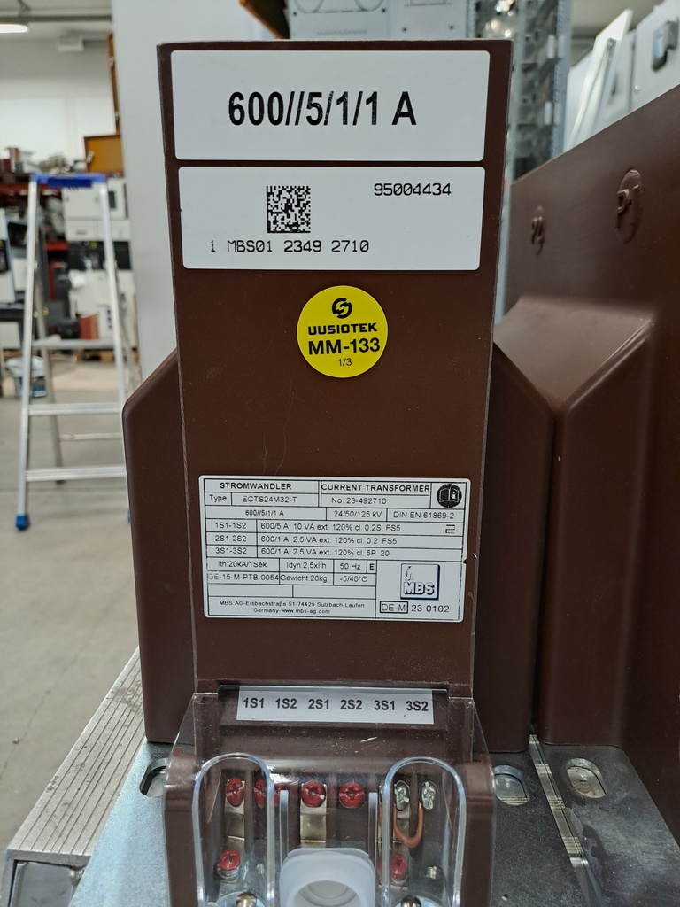 Virtamuuntaja MBS-AG ECTS24M32-T 600//5/1/1A 0,2S