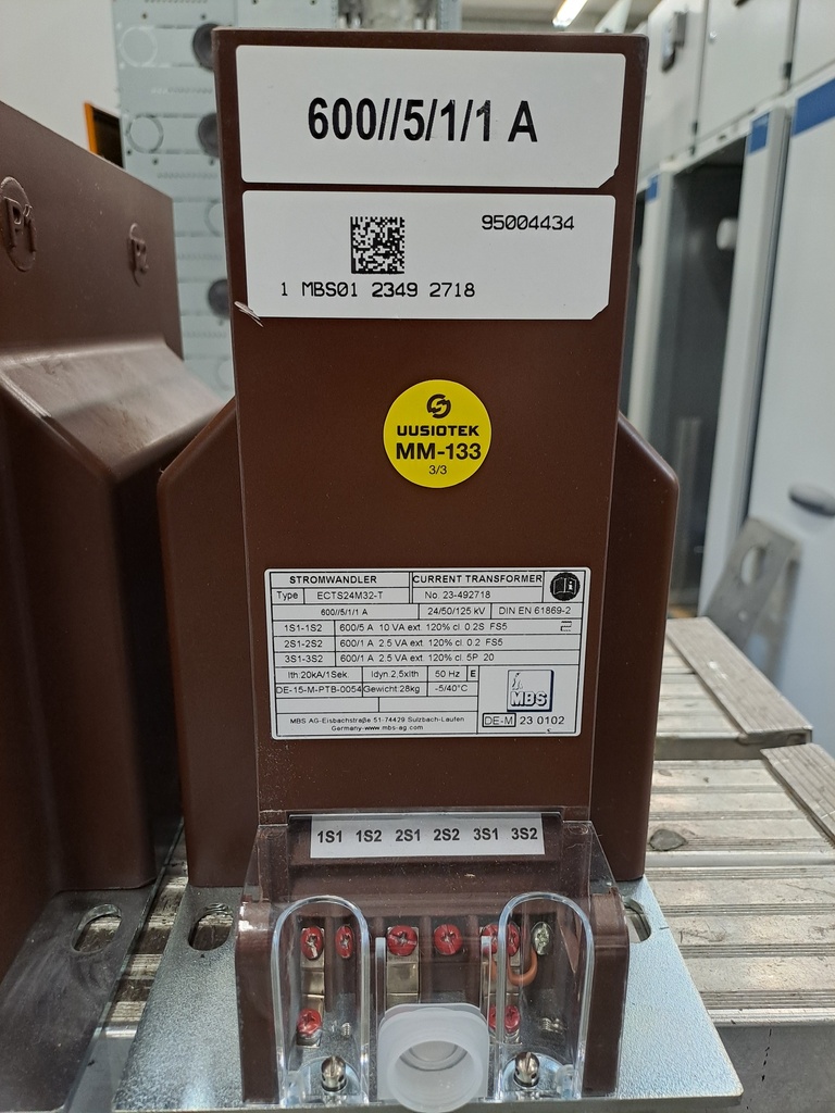 Virtamuuntaja MBS-AG ECTS24M32-T 600//5/1/1A 0,2S