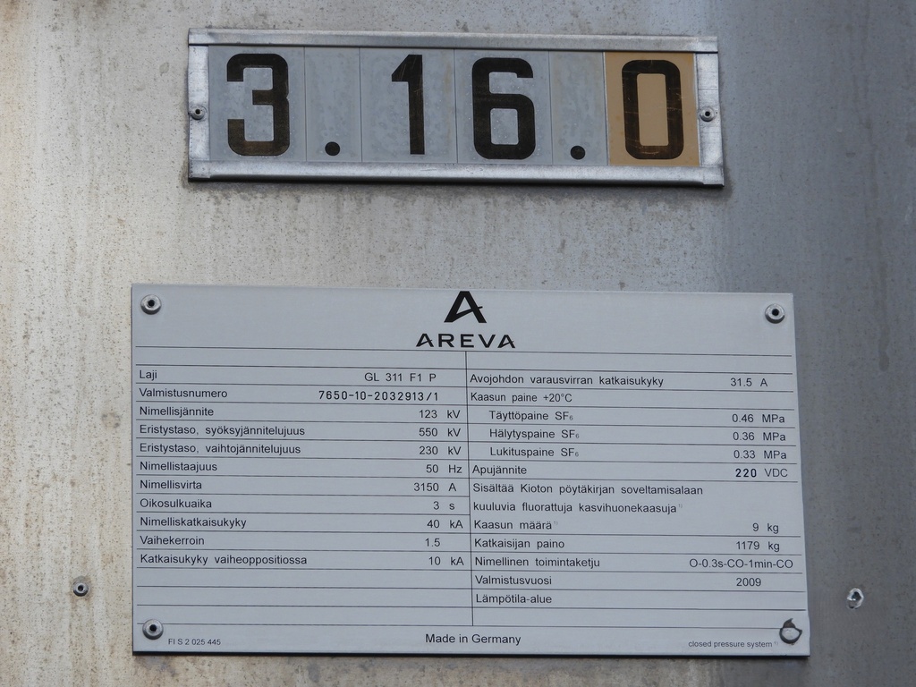 110kV circuit breaker AREVA 2009