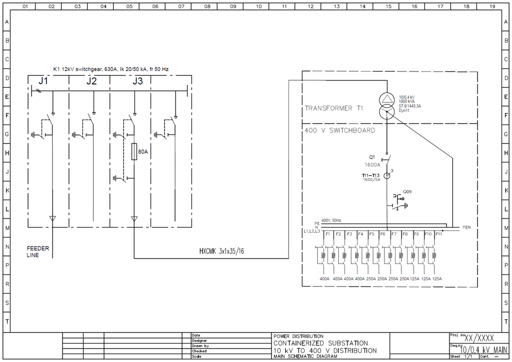 1000kVA 10/0,4kV transformer station