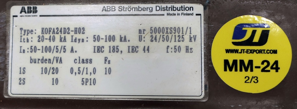 MM-24 Virtamuuntaja ABB KOFA24D2-H02 50-100/5/5A, 0,5/1,0