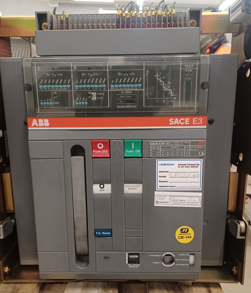 2500A katkaisija ABB SACE E3