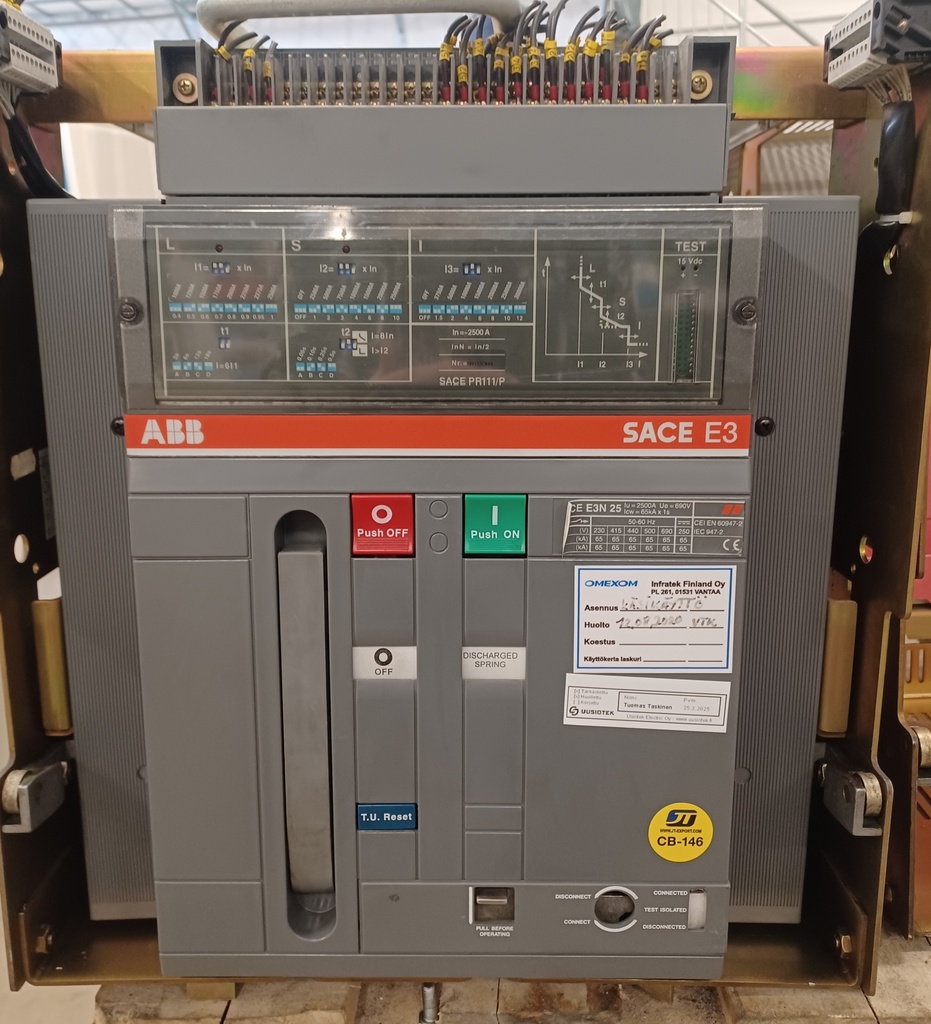 2500A katkaisija ABB SACE E3