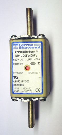 [S32083] Extra fast handle fuse FS 690V  400AA DIN01 S32083 (used)