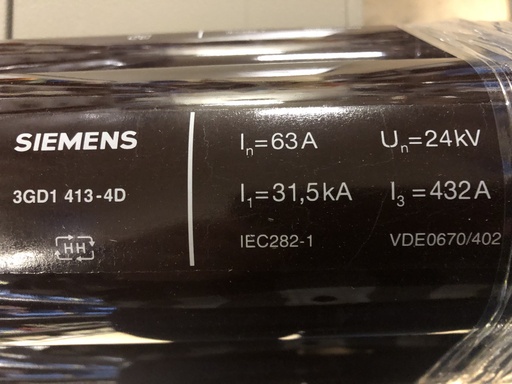 [KJS20] 24 kV-63A SIEMENS medium voltage fuse