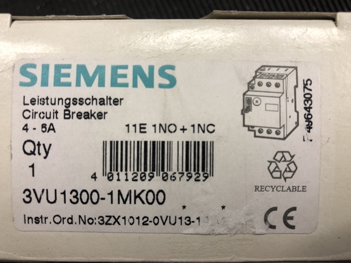 [3VU1300-1MK00] Siemens 3VU1300-1MK00 suojakytkin 4-6A