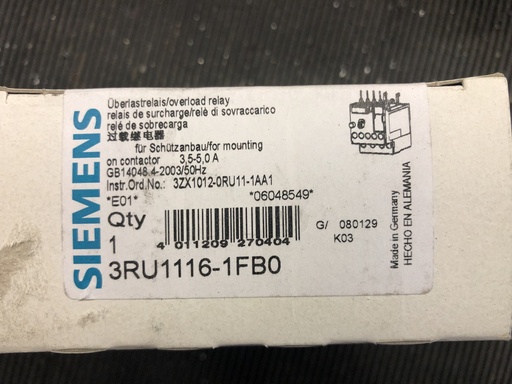 [3RU1116-1FBO] Siemens 3RU1116-1FBO overload relay 3,5-5A